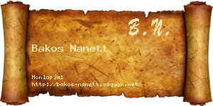 Bakos Nanett névjegykártya